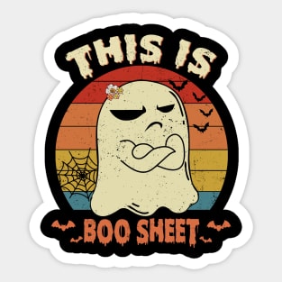 This Is Boo Sheet Ghost Retro Halloween Costume Men Women Shirt Sticker